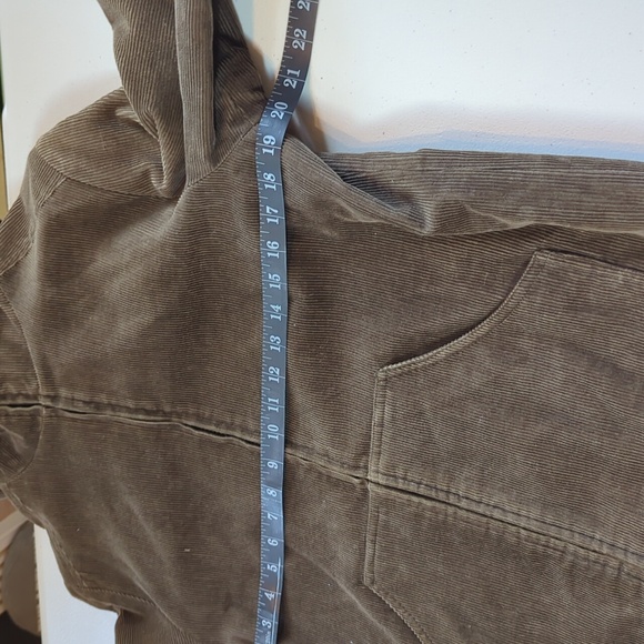 Zara, Trafaluc, Olive Green Corduroy Hooded Jacket. LG - Picture 6 of 10